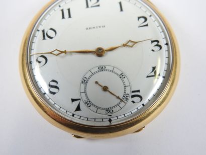 ZENITH.
Pocket watch in 18K yellow gold,...