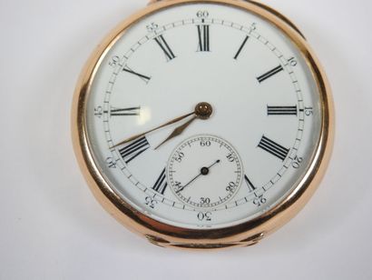 18K yellow gold pocket watch, mechanical...