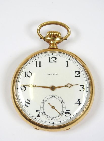 ZENITH.
Pocket watch in 18K yellow gold,...