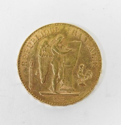 20 franc gold coin, Genie, 1897 A.