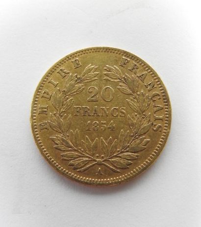 20 franc gold coin, Napoleon III bare head,...