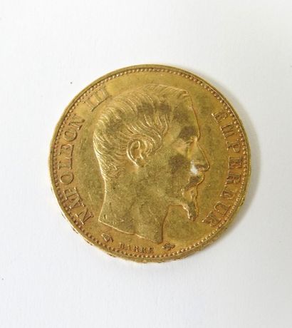 20 franc gold coin, Napoleon III bare head,...