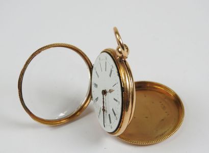 18K yellow gold collar watch, the mechanical...