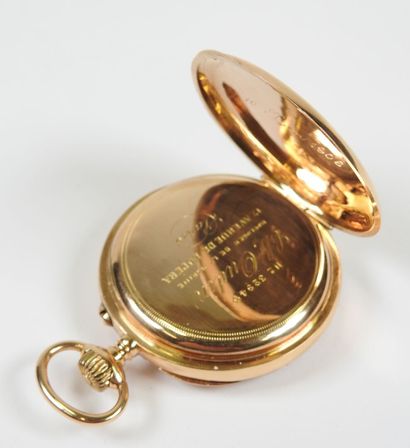 18K yellow gold pocket watch, mechanical...