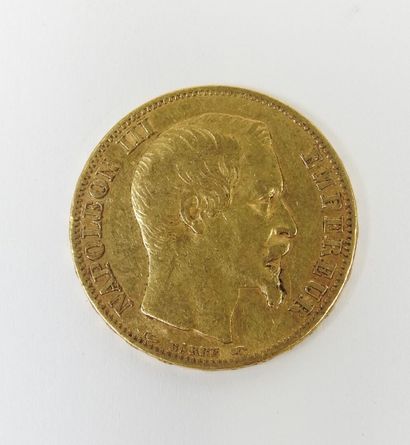 20 franc gold coin, Napoleon III bare head,...