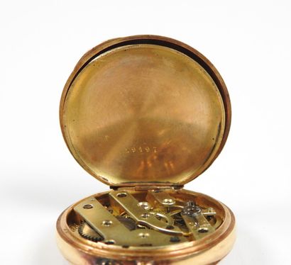 Neck watch in 18K yellow gold, the mechanical...
