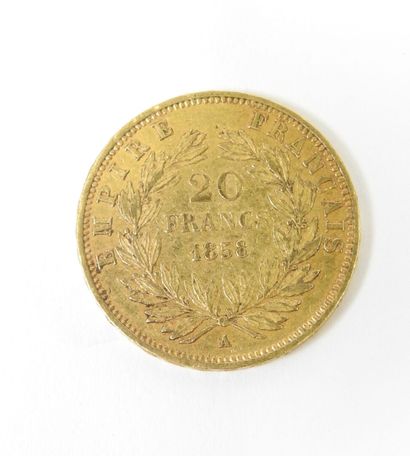 20 franc gold coin, Napoleon III bare head,...