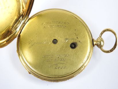 18K yellow gold pocket watch, mechanical...