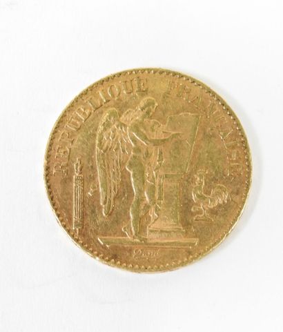 20 franc gold coin, Genie, 1891 A.