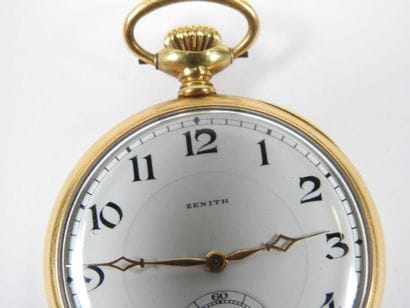 ZENITH.
Pocket watch in 18K yellow gold,...