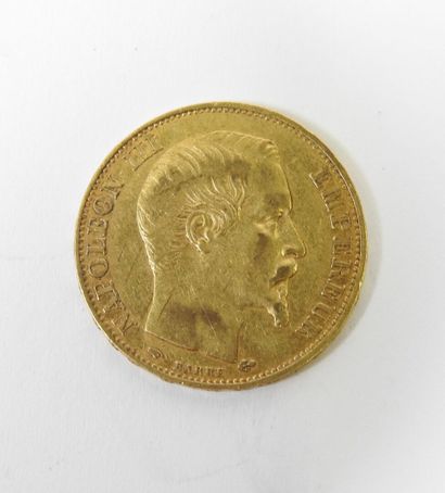20 franc gold coin, Napoleon III bare head,...