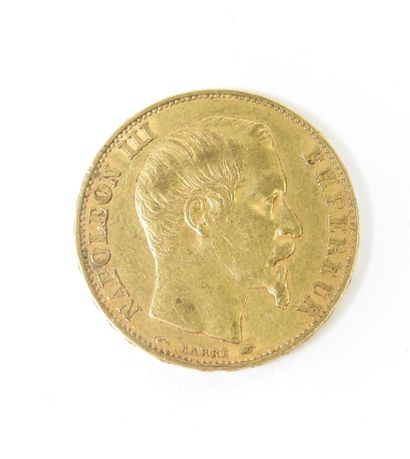 20 franc gold coin, Napoleon III bare head,...