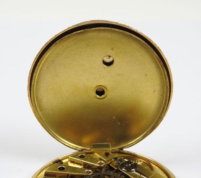 18K yellow gold pocket watch, mechanical...
