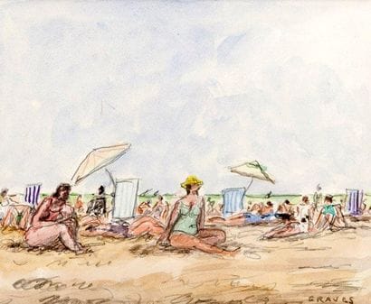 GRAVES François
Plage Aquarelle et mine de...