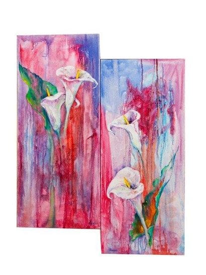 DODE Arums
Huile sur toile Diptyque. Signé...