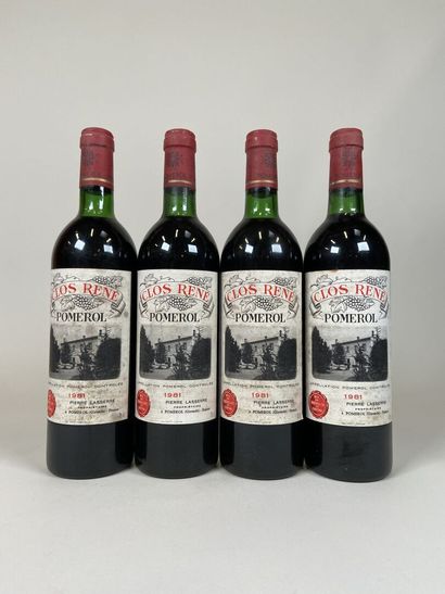 POMEROL. Clos René. 1981. 4 bt. (1 bas goulot,...
