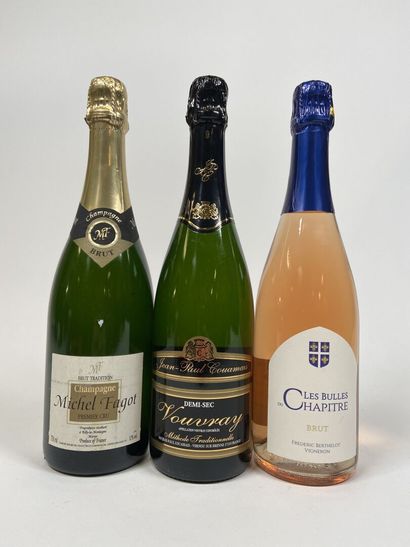 Lot of 3 bubbles :
- 1 Champagne Michel Fagot...