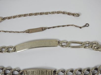 Ensemble de 8 bracelets en argent dont :...