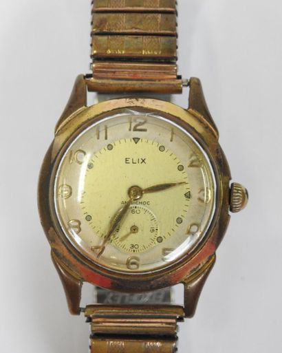 ELIX.
Men's wristwatch in steel and gilded...