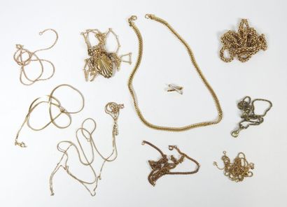 Ensemble de bijoux fantaisie comprenant chaines...