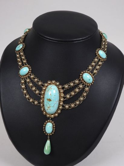 Necklace probably in silver decorated with...