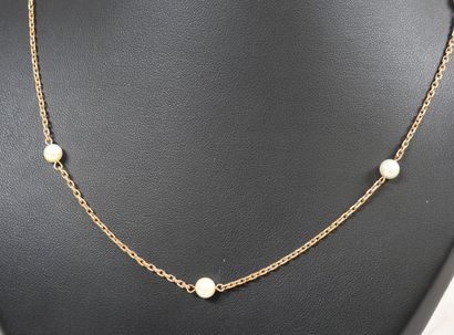 Necklace in gilded metal with forçat links...