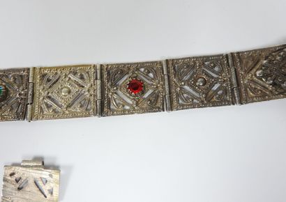 Afrique XXe.
Lot de bijoux berbère en argent...