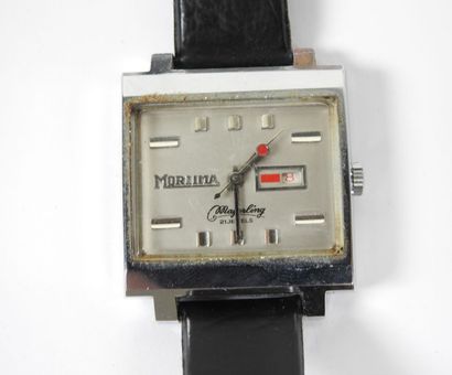 MORTIMA.
Men's wristwatch, rectangular steel...