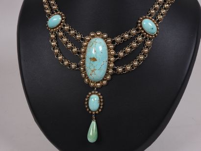 Necklace probably in silver decorated with...