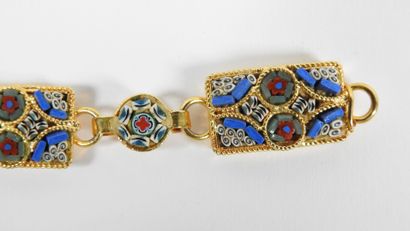 Gold-plated metal bracelet decorated with...