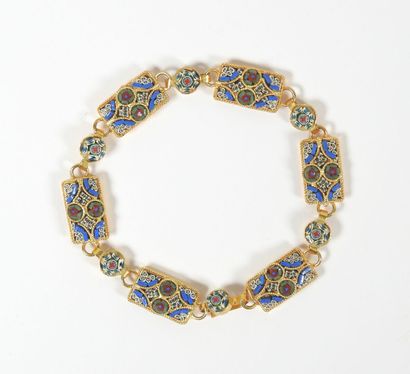 Gold-plated metal bracelet decorated with...