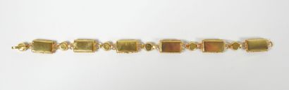 Gold-plated metal bracelet decorated with...