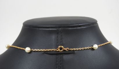 Necklace in gilded metal with forçat links...