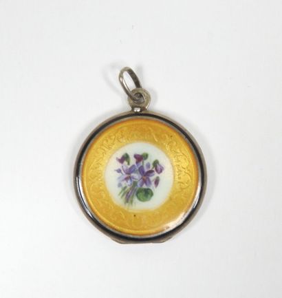 Reliquary circular photo holder mounted as...