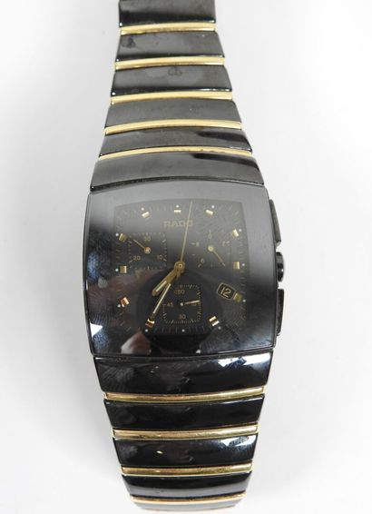 RADO.
Chronograph wristwatch in black ceramic...