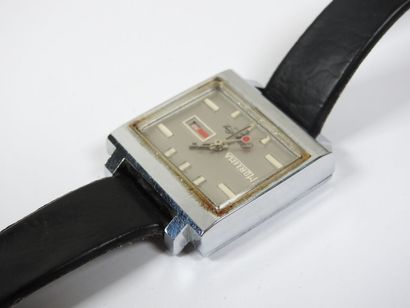 MORTIMA.
Men's wristwatch, rectangular steel...