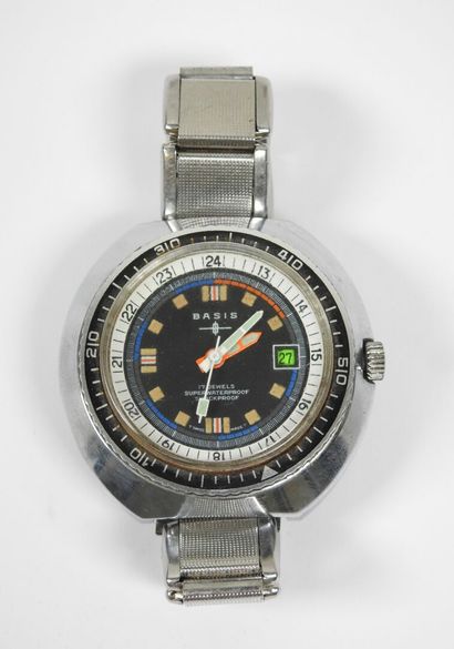 BASIS.
Diving wristwatch in steel, mechanical...