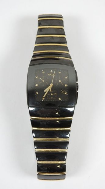 RADO.
Chronograph wristwatch in black ceramic...
