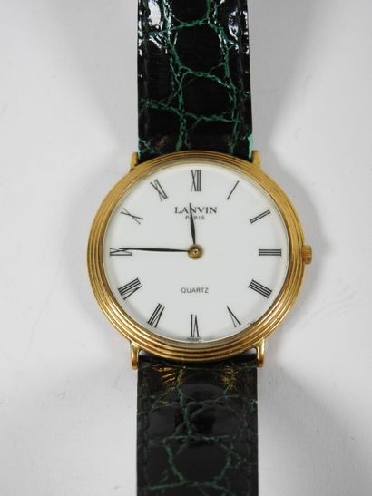 LANVIN.
Montre-bracelet en acier et métal...