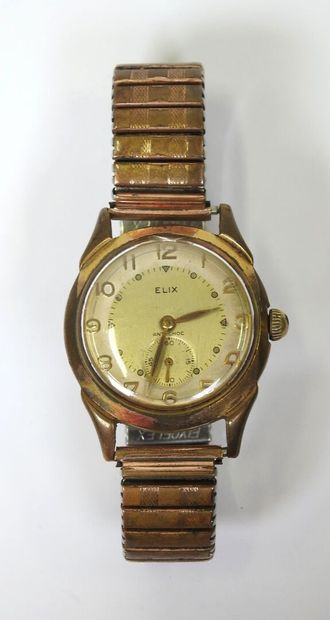 ELIX.
Men's wristwatch in steel and gilded...