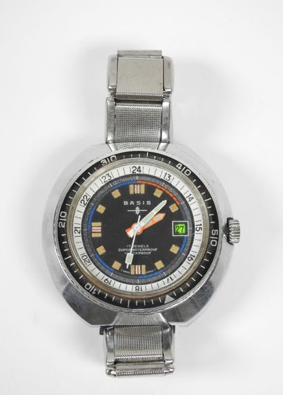 BASIS.
Diving wristwatch in steel, mechanical...