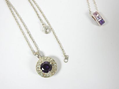 Ensemble de bijoux fantaisie en argent, colliers...