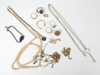 Ensemble de bijoux fantaisies dont :
- Collier...