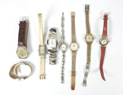 Lot de 8 montres bracelets dont SEIKO de...