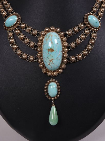 Necklace probably in silver decorated with...