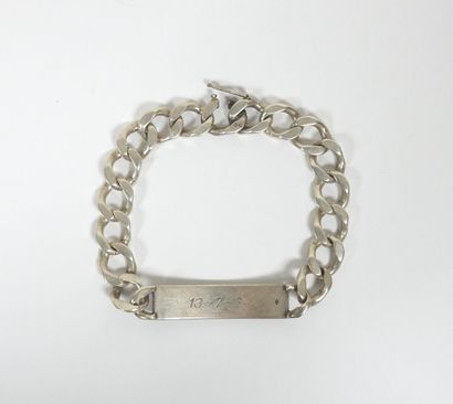 Gourmette patronymique en argent gravée et...