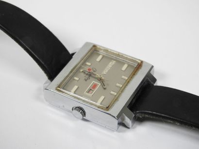 MORTIMA.
Men's wristwatch, rectangular steel...