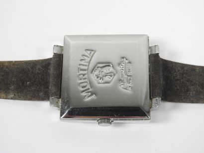 MORTIMA.
Men's wristwatch, rectangular steel...