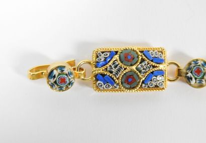 Gold-plated metal bracelet decorated with...