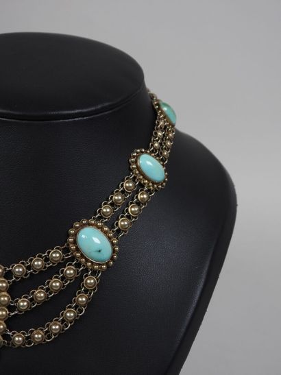 Necklace probably in silver decorated with...